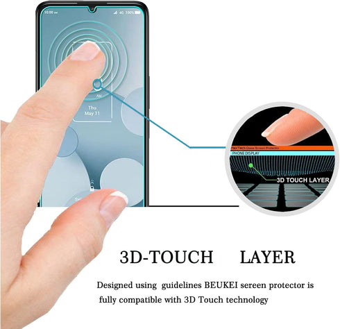 beukei (3 Pack) Compatible for TCL 40 XL 5G /TCL 40XL (2023) Screen Protector Tempered Glass (6.75 inch),Touch Sensitive,Case Friendly, 9H Hardness