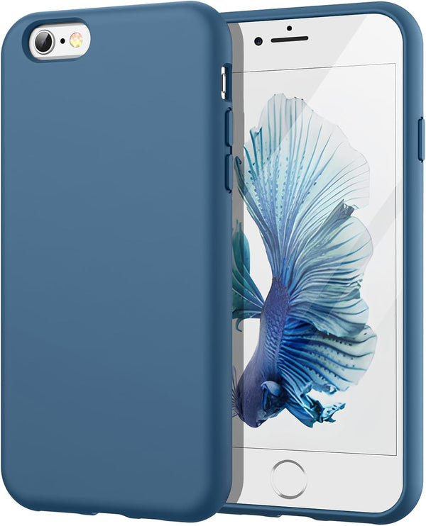 JETech Silicone Case for iPhone 6s/6, Silky-Soft Touch Full-Body Protective Shockproof Cover, Blue Cobalt