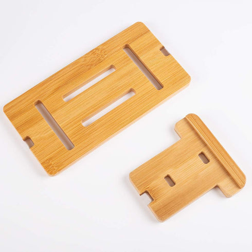 Encozy Cell Phone Stand, Desktop Wooden Mobile Phone Holder Natural Bamboo (1PCS)