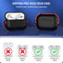 R-fun AirPods Pro Case with Secure Lock & Cleaning Kit, Protective Cover for AirPods Pro 2 (USB-C/Lightning), Black/Red