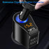 LIHAN Cigarette Lighter Socket Adapter, Car Charger fit for 12V/24V Outlet Plug Splitter with Multi USB Ports, Voltmeter Compatible for iPhone, Galaxy, GPS