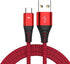 iFlash 1ft Nylon Braided USB Type C Cable, USB A 2.0 Fast Charger for Samsung Galaxy S10 S9 S8 Plus Note 10 9 8 (Red)