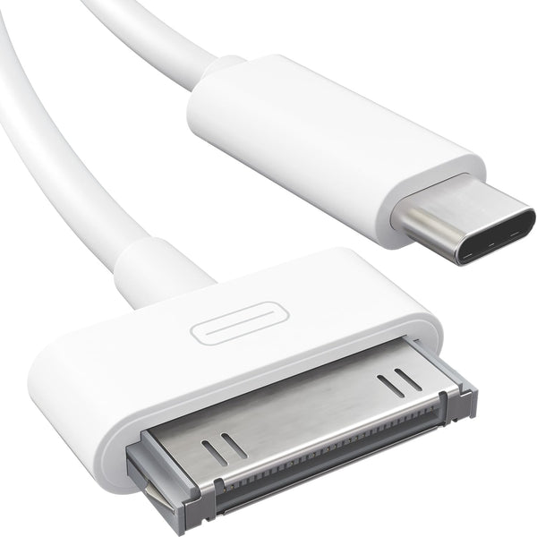 30-Pin to USB C Adapter Cable for iPhone, iPad, iPod – 3ft Charging Cable from USB C to Dock Connector for iPhone 4S/4