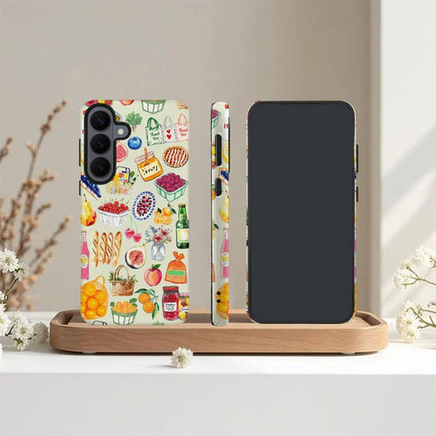 Generic S26 Case for Samsung Galaxy Plus,Camera Protection Soft Frosted Phone Case - Aesthetic Fruit Vegetables
