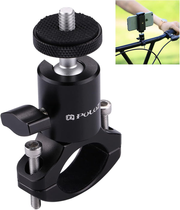 PULUZ Camera Handlebar Mount for GoPro Bike Motorcycle, Aluminum Bicycle Adapter for GoPro Hero 12/11/10/9/8/7, DJI OSMO
