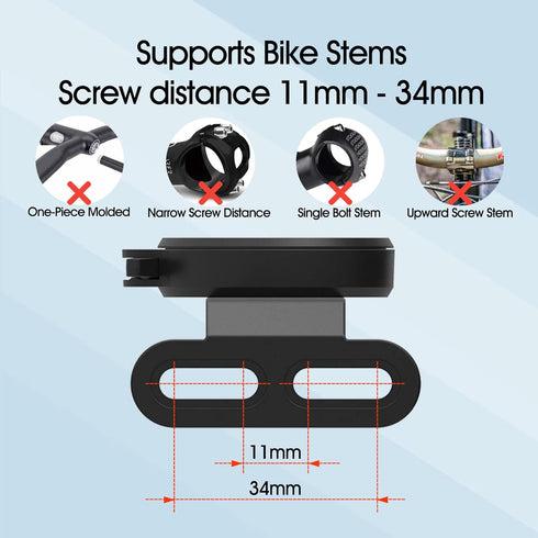 Quick-Release Mountain Bike Phone Mount, Out-Front Aluminum Holder for 4.7-7.0" Smartphones and iPhone