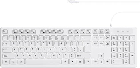 M MC Saite MCSaite Wired White USB 104 Keys Computer Keyboard with Stands,Waterproof - US