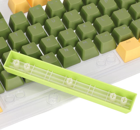 107 Keys Keycaps, Three Color Translucent Characters Arc Layout Mechanical Keyboard Ergonomic Keycaps (Dark Green)