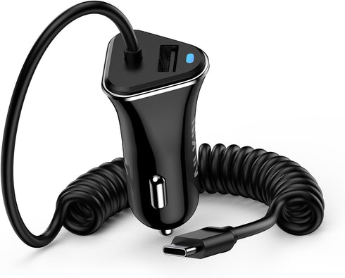 AILKIN USB C Car Charger for Samsung Galaxy, Cigarette Lighter Adapter for iPhone 16 Pro Max, Type C Car Charger