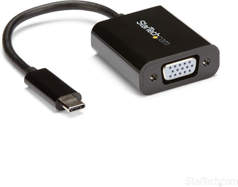 StarTech.com USB-C to VGA Adapter - 1080p Video Converter for MacBook Pro - Black - Type-C to VGA Dongle (CDP2VGA)