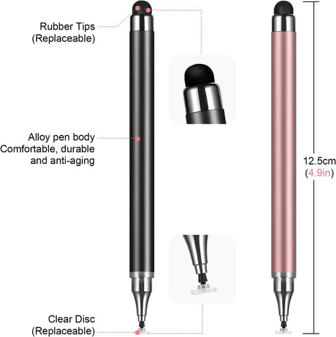 Fejnyer 3-Pack Universal Stylus Pen for Touch Screens - Fine Tip Capacitive Stylus Compatible with iPad, Android