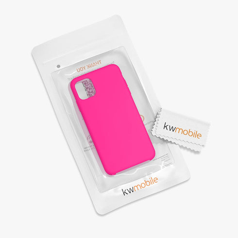 kwmobile Case Compatible with Apple iPhone 11, TPU Silicone Phone Cover with Soft Finish, Neon Pink