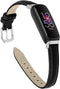 Band Compatible with Fitbit Inspire 3, Genuine Leather Replacement Wristband with Quick Release Straps