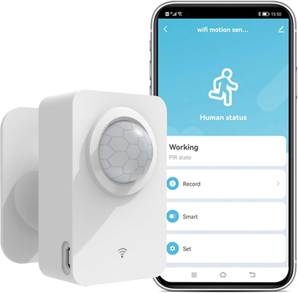 Wifi Smart Motion Sensor: Indoor PIR Motion Detector, Free App Alert, Tuya Remote Monitor, USB & Battery