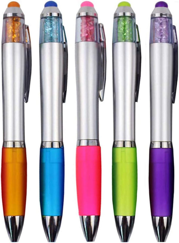 Stylus Pens for Touch Screens, Medium Point Pens with Crystals for Women and Kids, Black Ink Pen with Comfort Grip