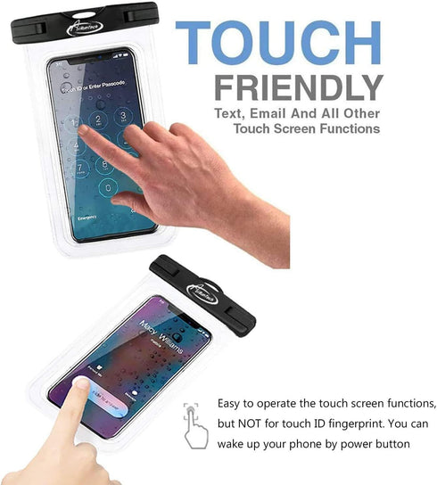 AiRunTech Waterproof Phone Case, Black 8.5" Dry Bag Compatible for iPhone 14/13/12/11, Galaxy & More - Black