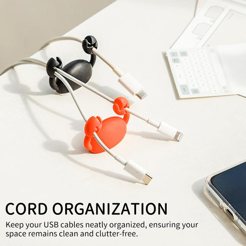 4PCS Crab Cord Organizer Cable Clips, USB Cable Organizers for Home Office Desk, Self-Adhesive Cable Holder,Wire Organizer & Decor