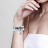MOFREE Beaded Bracelet for Apple Watch Band 38mm 40mm 41mm, Handmade Crystal Beads Elastic Strap