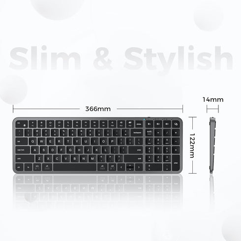 iClever Bluetooth Keyboard, Wireless Keyboard with Numeric Keypad, Multi-Device Rechargeable, Stable Connection,