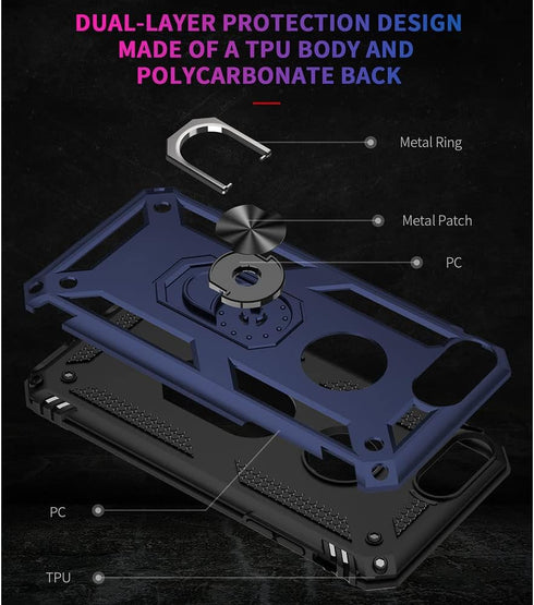 Aozuoton Blue iPhone 8 Plus/7 Plus Case, Military Grade 16ft Drop Tested, Shockproof with HD Screen Protector.