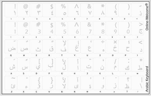 Arabic Keyboard Stickers with Transparent Background for PC Keyboards