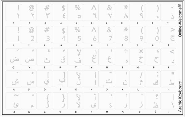 Arabic Keyboard Stickers with Transparent Background for PC Keyboards