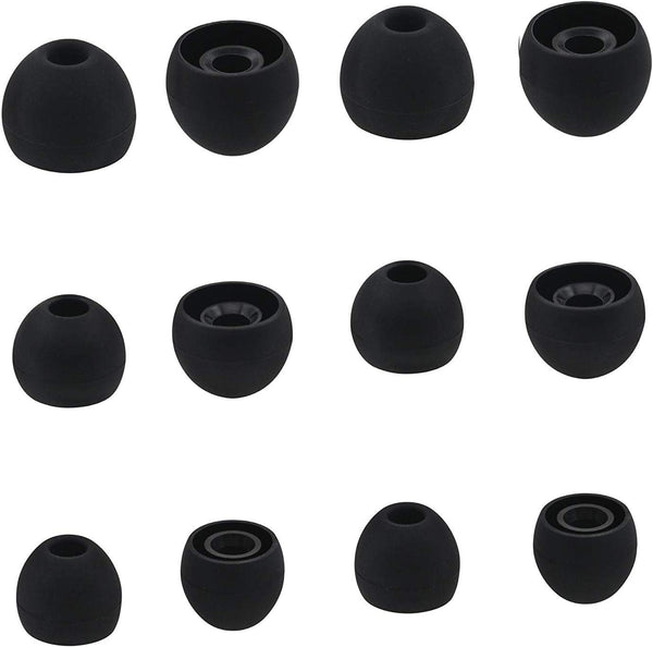 ALXCD Silicone Eartips for Senso Anker T10 Earbuds, 6 Pairs S/M/L Replacement Tips, Black