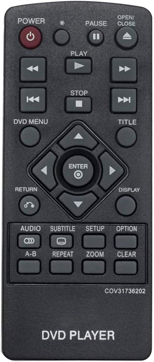 AIDITIYMI COV31736202 Remote Control Replacement for LG DVD Player DP132 DP132NU