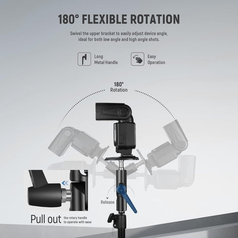 NEEWER H Type Camera Flash Bracket Mount with Umbrella Softbox Holder, 180° Swivel Adjustable Light Stand Adapter