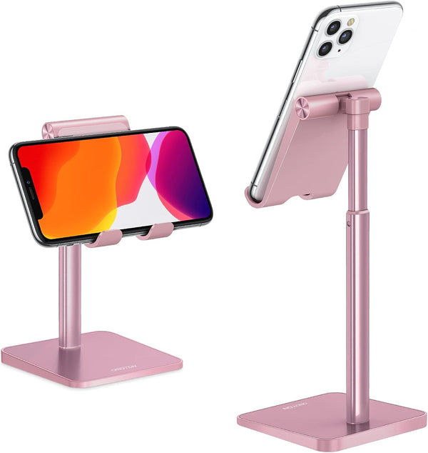 OMOTON Adjustable Cell Phone Stand, Height Desk Dock Holder for iPhone SE 2/11/11 Pro/XS Max/XR, Samsung Galaxy