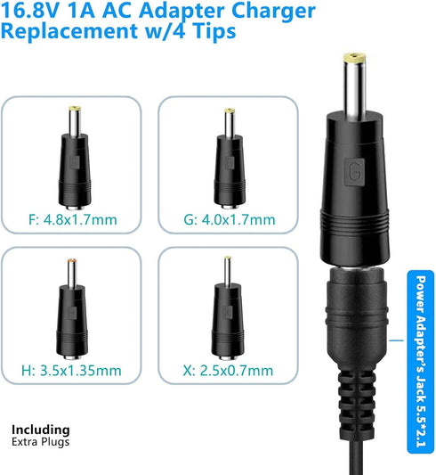 16.8V AC DC Power Supply Adapter Replacement for LifePro Sonic, Sonic Mini, Pro, Fusion X, Massage Gun Charger Cable