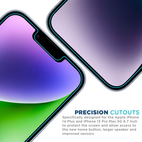 Tech Armor HD Clear Film Screen Protector 4 Pack for iPhone 14 Plus (2022) & iPhone 13 Pro Max (2021) 6.7" 5G.