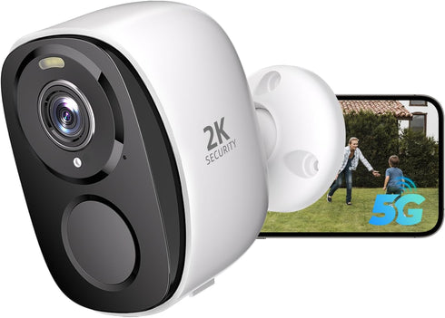 Rraycom 5G/2.4GHz WiFi Security Cameras Wireless Outdoor,2K Battery Home Security Camera with AI