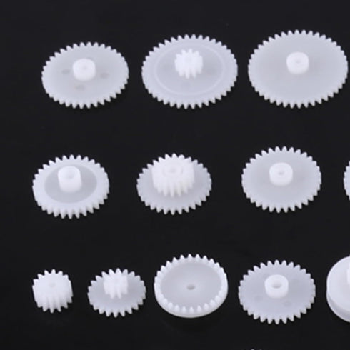 Fayelume (64 Plastic Gears, Gears Toy, Double Gear Motor, Animatronic Parts for Kid DIY Car Animatronic Motor Robot