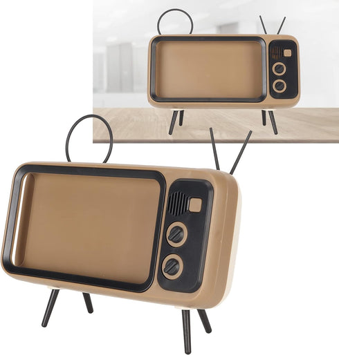 PerGar Phone Screen Bracket, TV Style Mobile Phone Holder, Retro TV Style Stand Holder, Cartoon Desktop Bracket Desk
