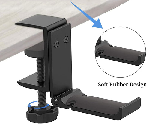 Foldable Aluminum Headphone Stand Hanger with Cable Organizer, Non-Slip Desk Hook for Universal Headphone Mount