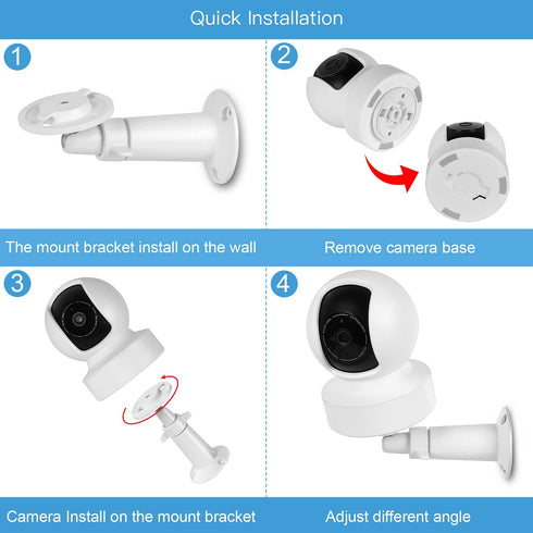 Wall Mount Bracket for Kasa Indoor Pan/Kasa Smart KC110 Dome/Kasa Smart 2K QHD Security Camera, 360 Degree Adjustable