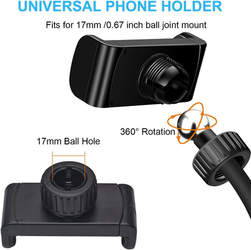 Phone Holder for Ring Light, 2 Pack Phone Mount Attachment, Clamp Mount for Ring Light and Car Mount