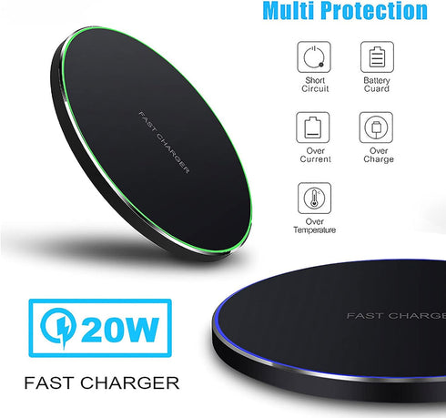 20W Max Fast Wireless Charging Pad Compatible with iPhone 11, 12, 13, 14 15 Pro/Pro Max, Samsung Galaxy/Note