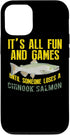 Chinook Salmon Fishing Freshwater Fish Gifts co. iPhone 12/12 Pro Funny Chinook Salmon Fish Graphic Freshwater Fishing Gift Case