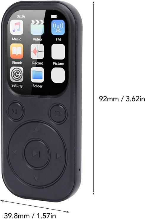 Zunate 128GB MP3 5.4, 2.01 Inch MP3 10,000+ 500mAh (32G HiFi Player with Bluetooth Screen Digital Music Player