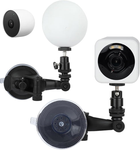 Camera Suction Cup Mount for Wyze Cam V4, V3, Google Nest Cam (Battery), 2 Pack, No Drilling Installation, Security