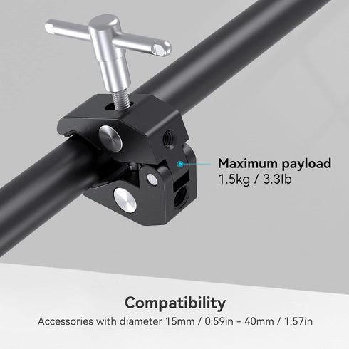 SMALLRIG Super Clamp with 1/4 and 3/8 Thread for Cameras, Lights, Umbrellas, Hooks, Shelves, and More - 735