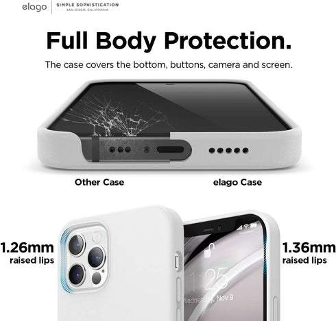 elago Magnetic Case for iPhone 12 Pro Max (6.7 inch) - White, Soft Grip Silicone, Built-in Magnets, Compatible with