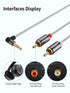 CableCreation 3.5mm to RCA Cable, Angle 3.5mm Male to 2RCA Male Auxiliary Stereo Audio Y Splitter Gold-Plated for Smartphones, MP3, Tablets, Speakers,Home Theater,HDTV,1.6FT/0.5M