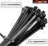 Pro Tie Standard Duty Self-Locking UV Nylon Cable Wire Ties, 8-Inch, 100-Pack - UV Black, 50 lbs. Tensile Strength
