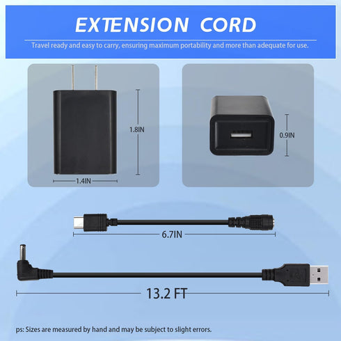 Charge Cable Power Adapter for Ring Stick Up Cam Battery 3rd Gen/2nd Gen, Weatherproof Power Cord, 13.2FT