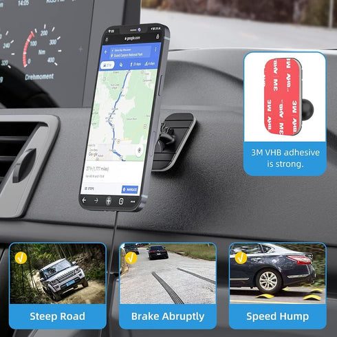 OHLPRO Magnetic Wireless Car Charger with Extended Arm, Compatible with MagSafe Car Mount for iPhone 16, 15W Fast