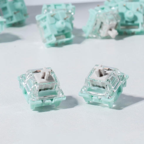 Gateron Jade Series Pre-Lubed Linear White Keyboard Switch, 10PCS 3-Pin 38gf Double Spring for MX Gaming