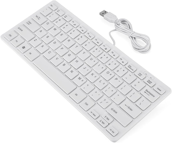 Junluck Ultra-Slim Wired Gaming Keyboard, Mini Ergonomic USB Keyboard with 78 Keys for Windows/Desktop/Laptop/PC